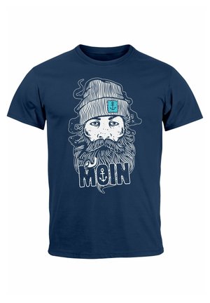 MOIN KAPITÄN BART ANKER NORDISCH NORDMANN NORDDEU - Print T-shirt - navy
