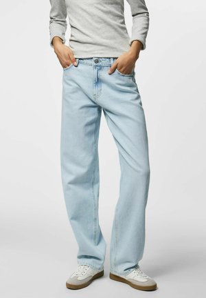 Pieces STRAIGHT FIT JEANS PCSKY MW - Jeans Straight Leg - light blue denim