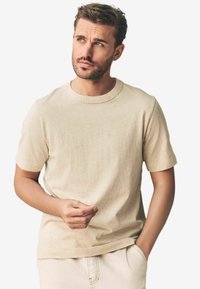 REGULAR FIT-SIGNATURE HEAVYWEIGHT - T-shirt - bas - light neutral