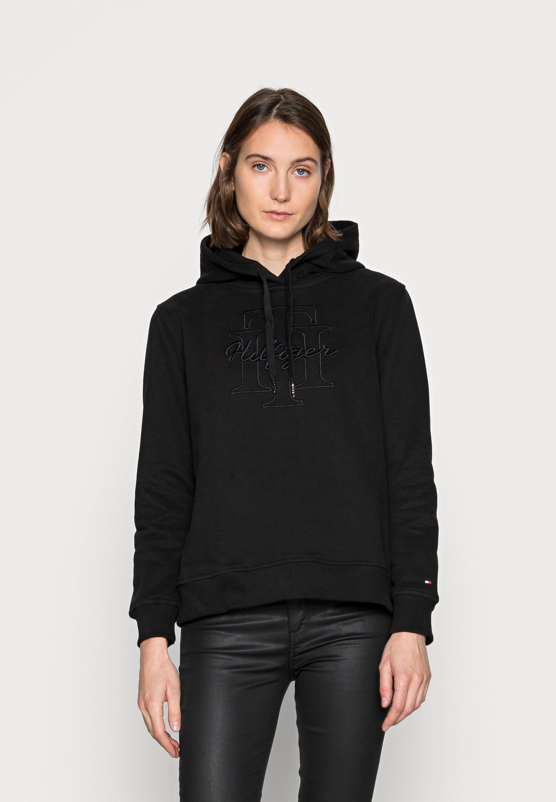 Tommy Hilfiger REGULAR SCRIPT HOODIE - Sweatshirt - black - Zalando.de
