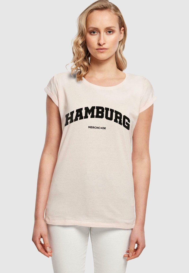 Merchcode HAMBURG WORDING  - Apdrukāts T-krekls - pink