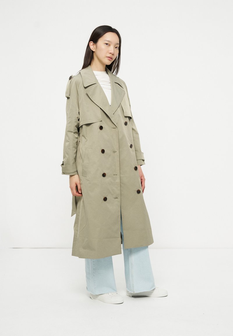 dreimaster Trenchcoat olijfgroen