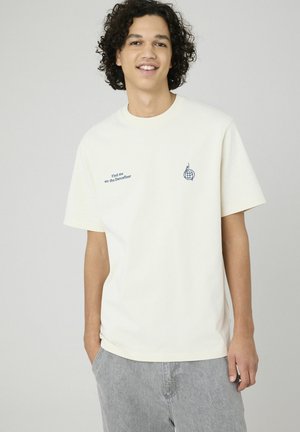 BRODERIE POITRINE - T-shirt imprimé - naturel