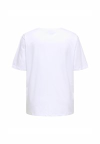 Camiseta de algodón de manga corta blanca, con cuello redondo y un corte relajado. Parte trasera lisa sin adornos ni logotipos.