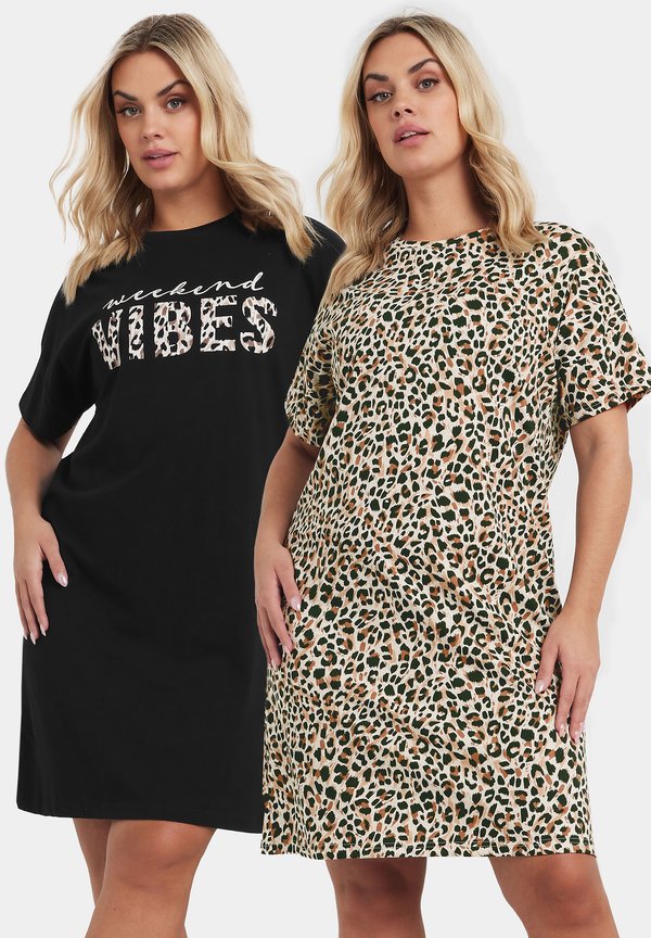 2 PACK LEOPARD PRINT - Nachthemd