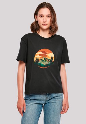 SONNENUNTERGANG BERGLANDSCHAFT - Print T-shirt - schwarz