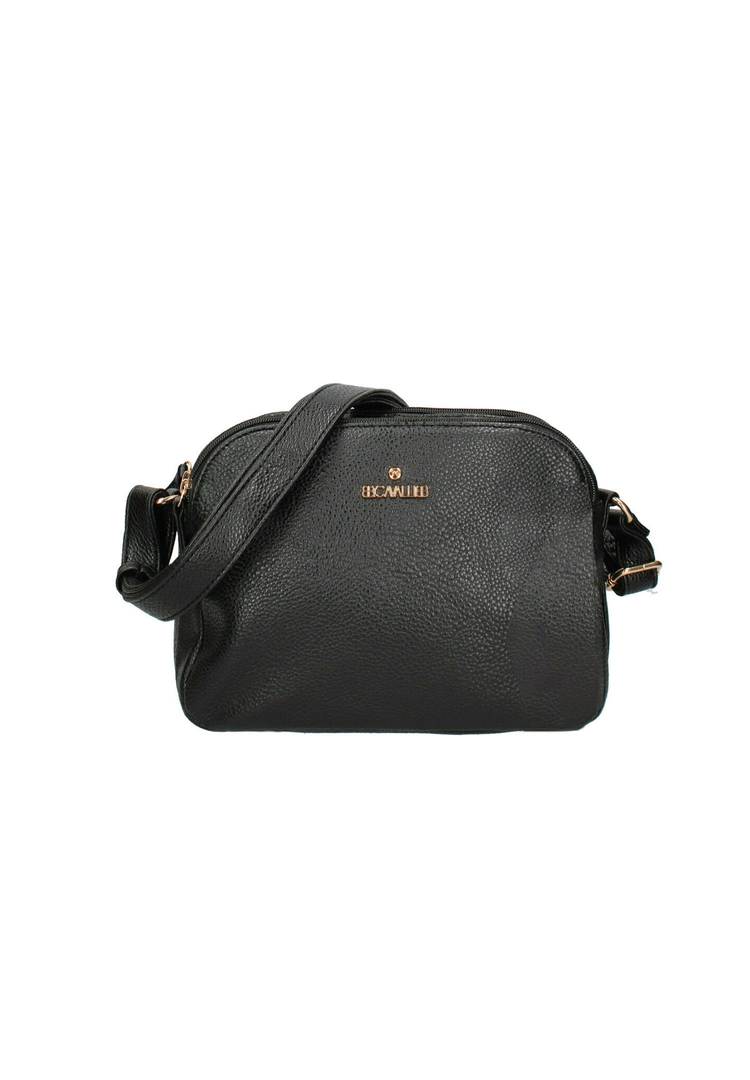 Borsa a tracolla piccola Saddle Pelle di vitello granulata nera
