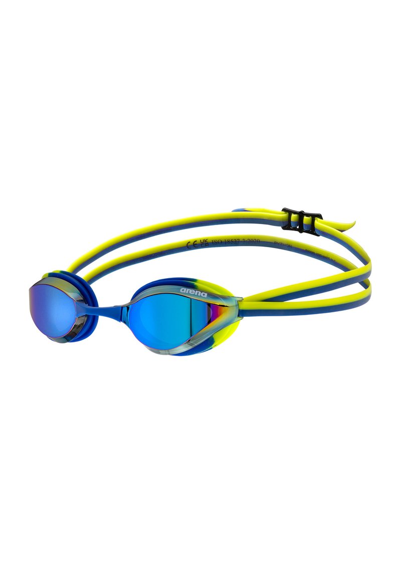 Arena PYTHON JUNIOR MIRROR - Schwimmbrillen - blue-blue-lime/neongelb ...
