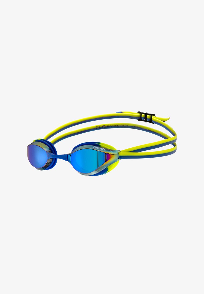 De Python Slang Arena PYTHON JUNIOR MIRROR - Schwimmbrillen - blue-blue-lime/neongelb ...