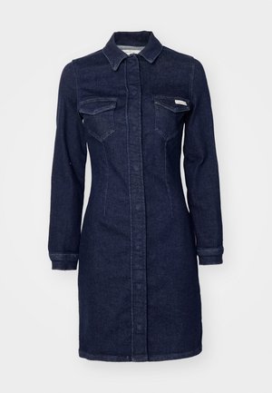 Calvin Klein Jeans DARTED LEANDRESS - Haljina-majica - denim rinse