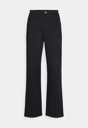 FOUR PLEAT SLOUCHY PANTS - Tygbyxor - black