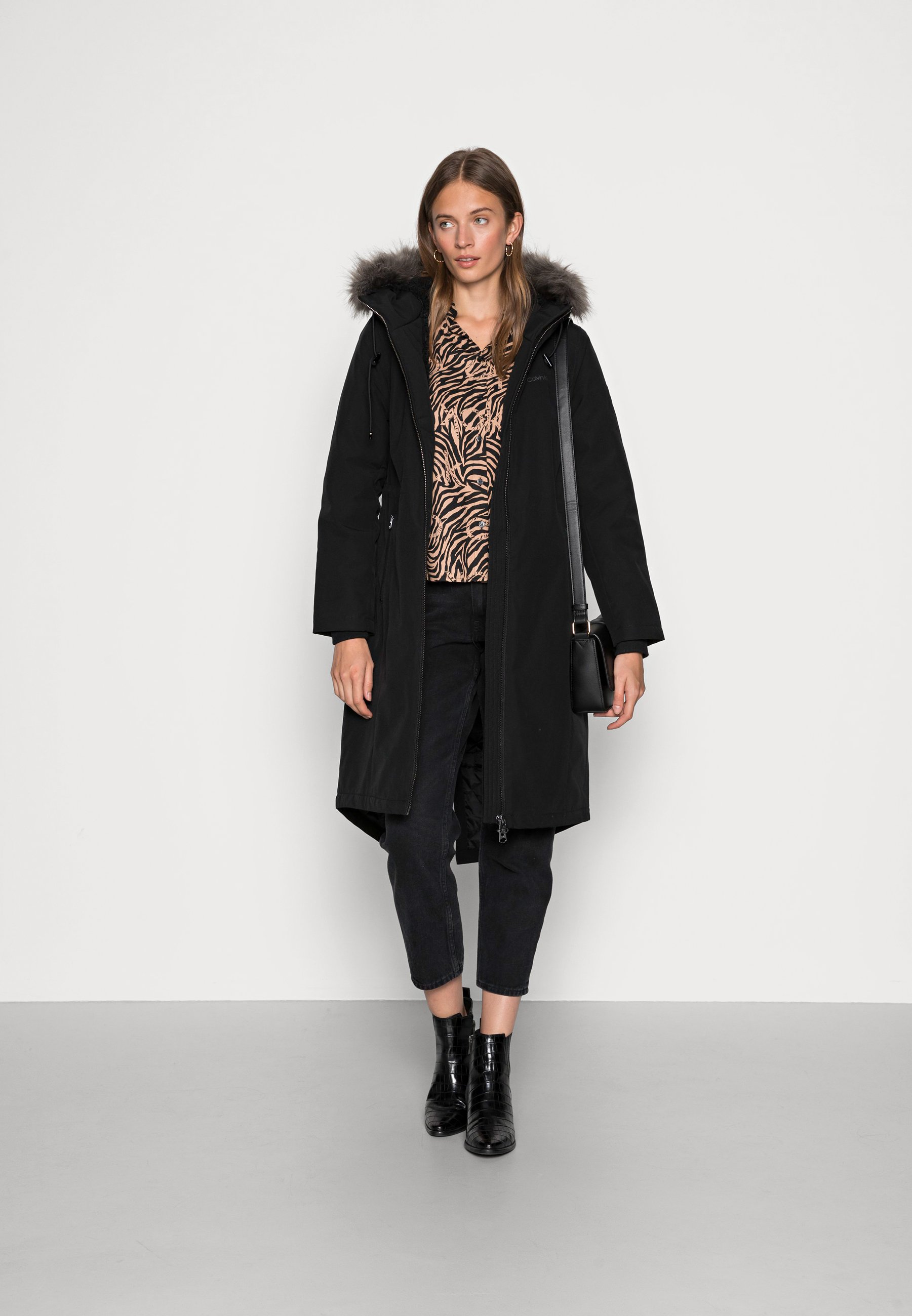 manteau noir calvin klein