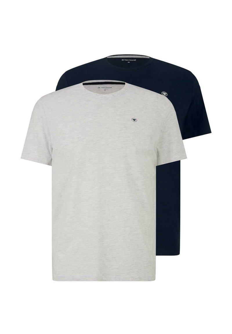 Herren T-Shirts basic | TOM TAILOR IM DREIERPACK T-Shirt basic middle grey melange/grau-meliert - ZT47164 Herren T-Shirts basic | TOM TAILOR IM DREIERPACK T-Shirt basic middle grey melange/grau-meliert - ZT47164