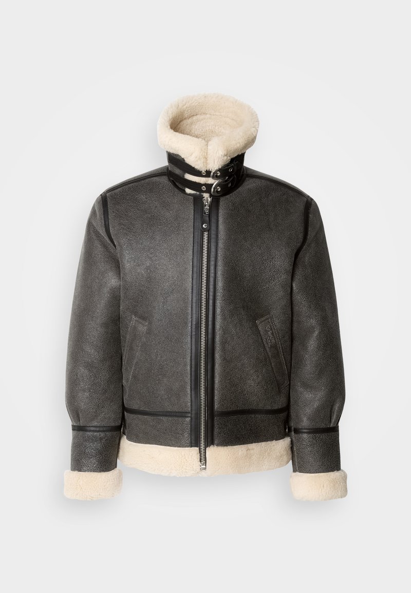 Schott Leren jas lichtgrijs gemêleerd