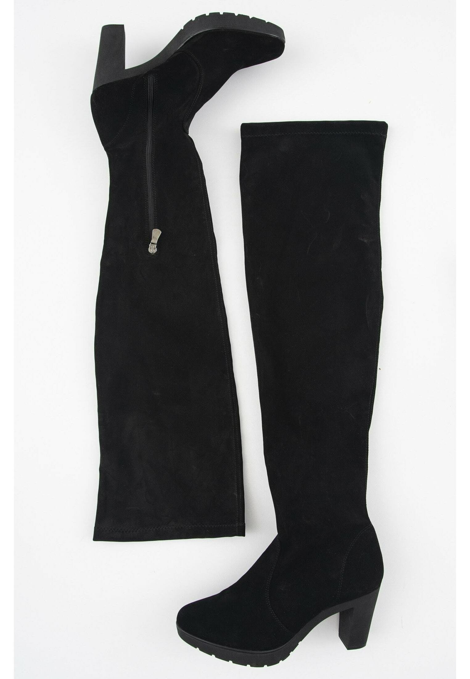 Manfield Overknee laarzen - black/zwart - (Pre-owned) - Zalando.nl