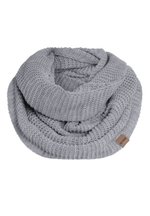 Knit Factory - Dali Gebreide Sjaal Dames - Warme Wintersjaal - Grof gebreid - Langwerpige sjaal - Wollen sjaal - Dames sjaal - Licht Grijs - 200x50 cm