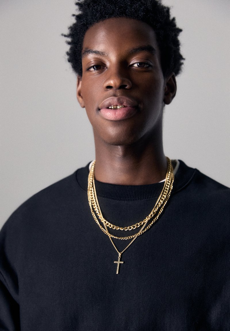 PULL&BEAR 3PACK CROSS Collier gold coloured/doré ZALANDO.FR