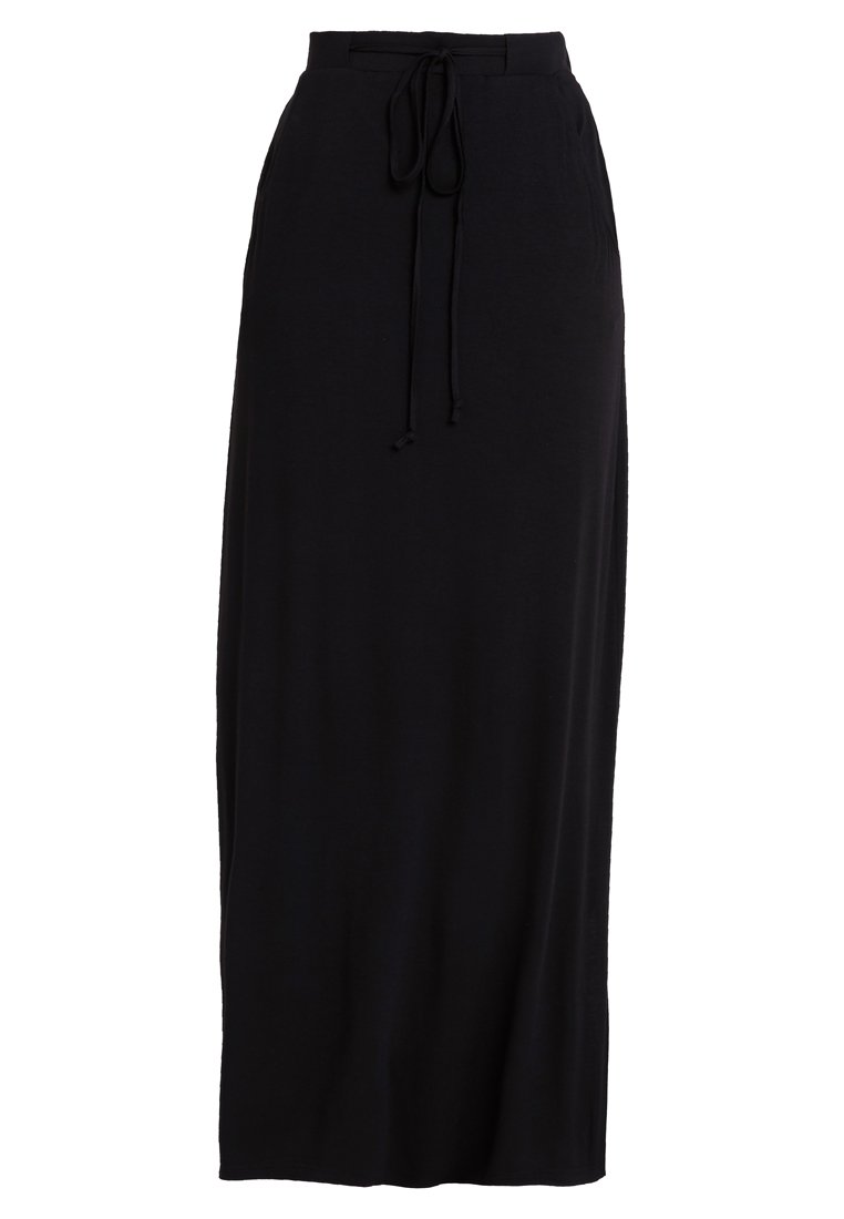 black maxi skirt drawstring