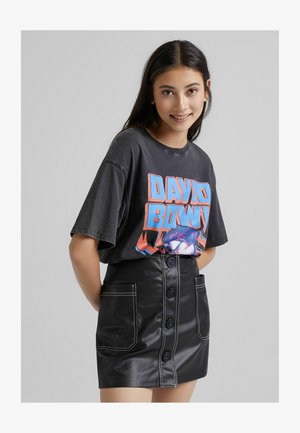 T-shirt con stampa - mottled black