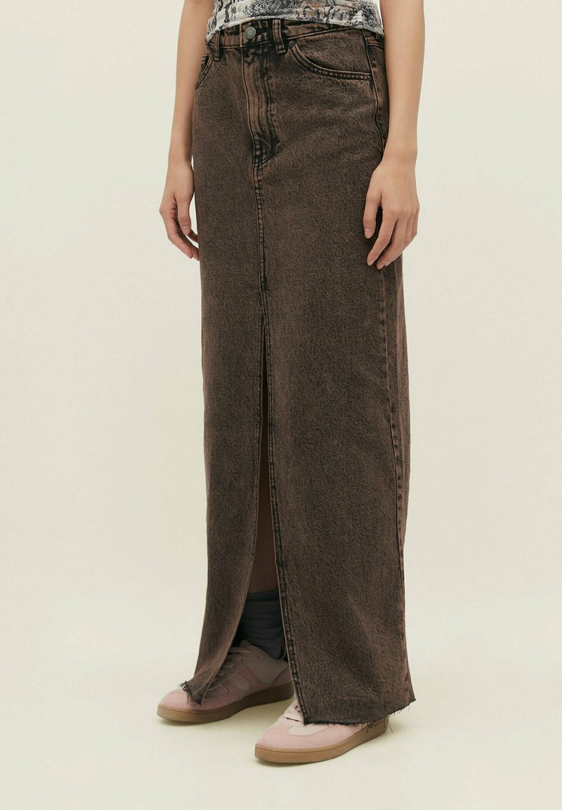 Stradivarius VINTAGE Maxi skirt brown Zalando.de