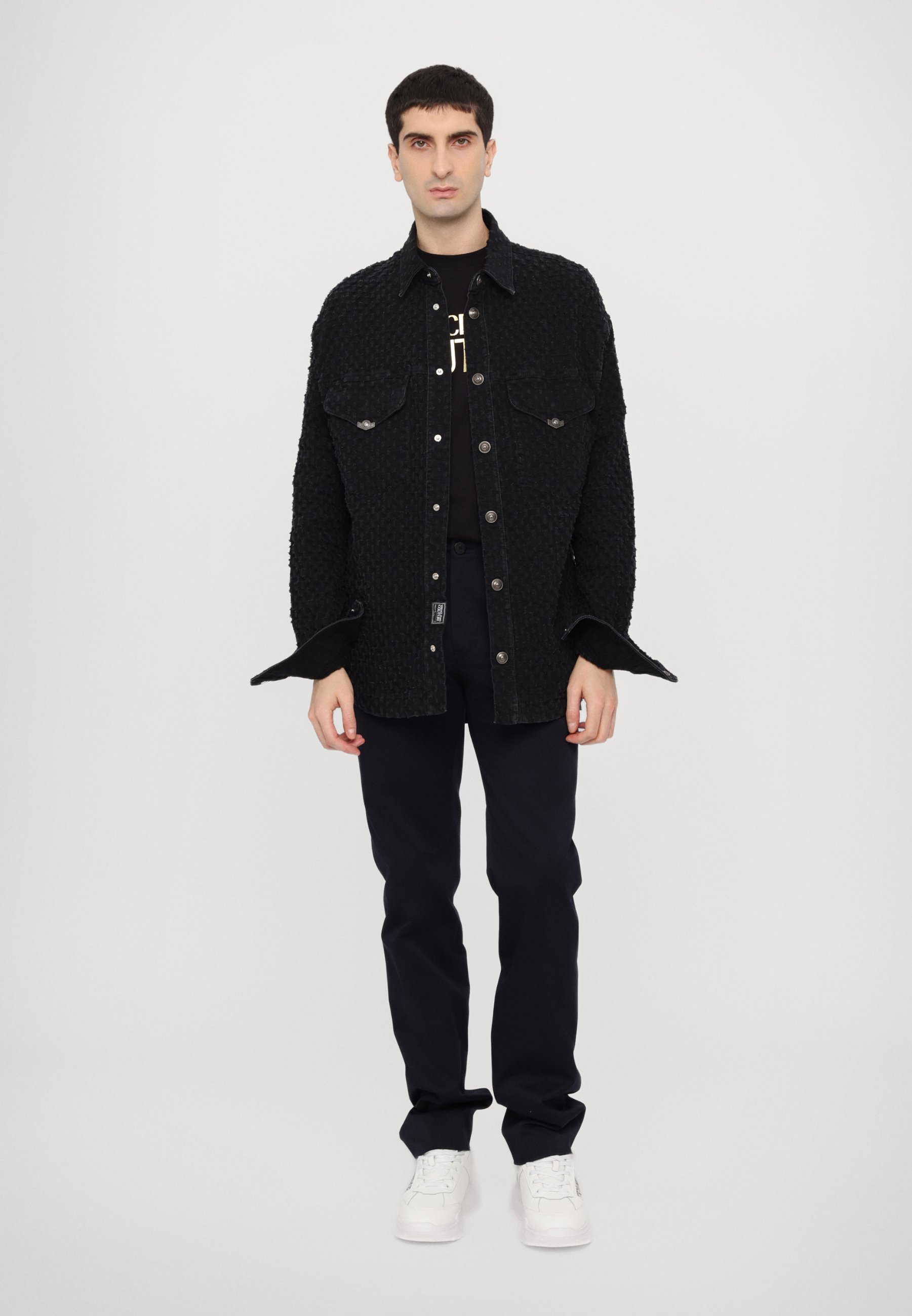 Versace Jeans Couture SLOUCHY - Denim jacket - black/black