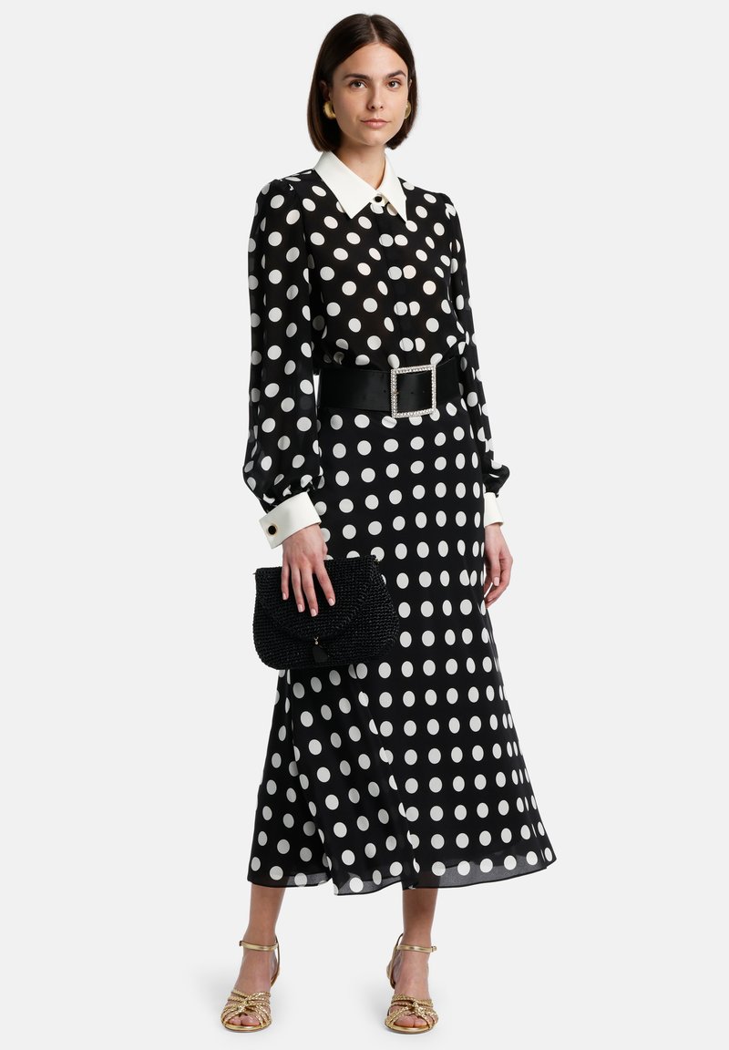 Luisa Spagnoli BONBON Button-down blouse fon nero pois panna