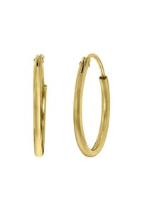 Boucles d'oreilles créoles en or avec un design lisse et arrondi, et une finition polie. Équipées d'une fermeture à loquet sécurisée pour un port facile.