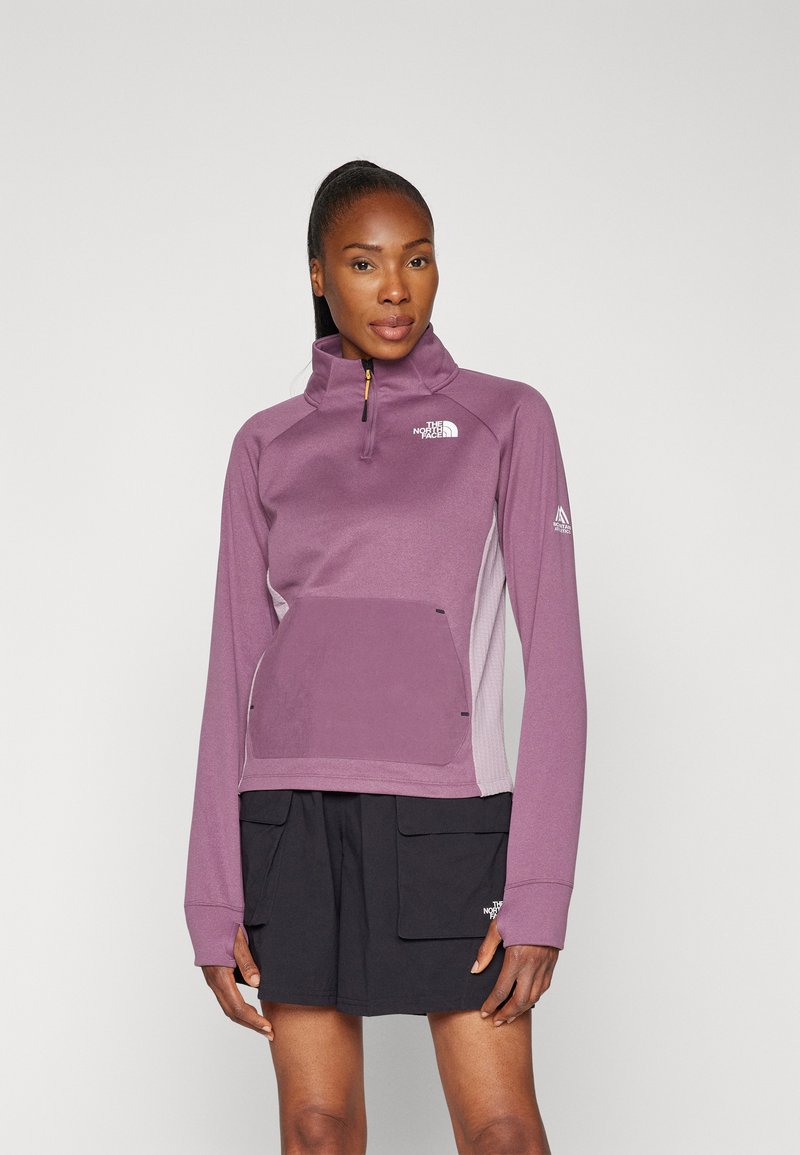 The North Face MOUNTAIN ATHLETICS FLEECE ¼ ZIP - Camisola - midnight mauve/purple chalk