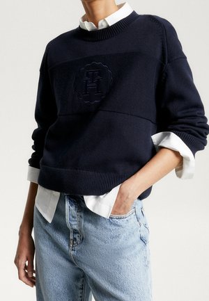 Stickad tröja - dark blue