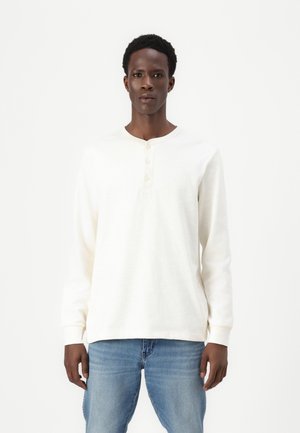 GAP DOUBLE HENLEY - Sweatshirt - ivory frost