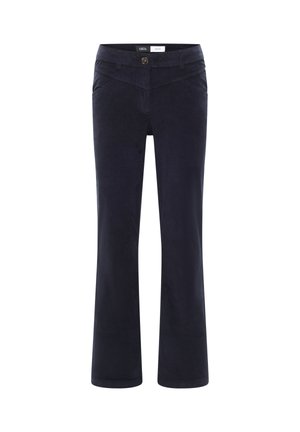Cecil, HIGH WAIST BOOTCUT HOSE IM SLIM FIT - Jean droit - dark blue corduroy