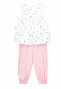 JoJo Maman Bébé - 2-PIECE FLORAL SET  - REGULAR FIT - Pantalones deportivos - white Imagen en miniatura 1