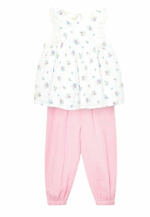 2-PIECE FLORAL SET  - REGULAR FIT - Pantaloni de trening - white