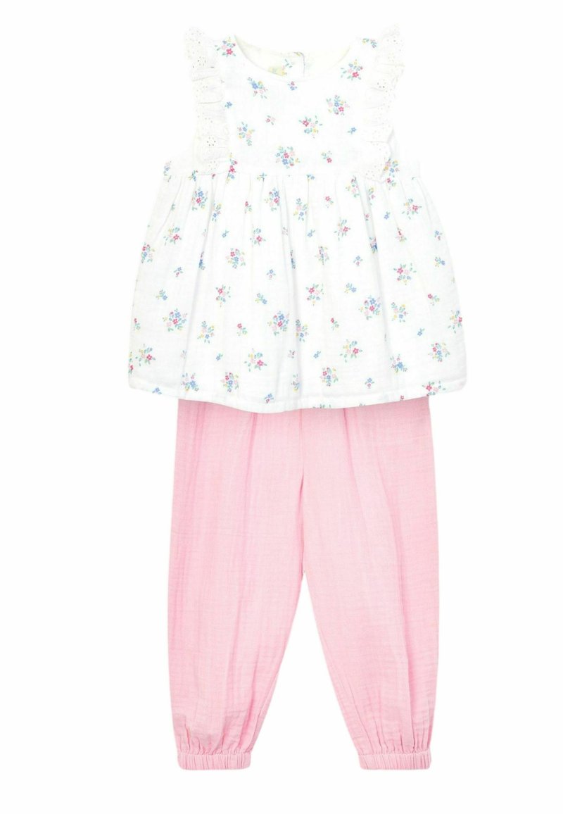 JoJo Maman Bébé - 2-PIECE FLORAL SET  - REGULAR FIT - Pantalones deportivos - white, Ampliar