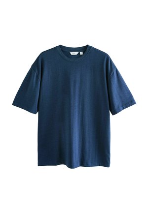 T-shirt a maniche corte blu navy realizzato in tessuto morbido, con scollo rotondo e vestibilità rilassata. Design minimalista senza motivi visibili.