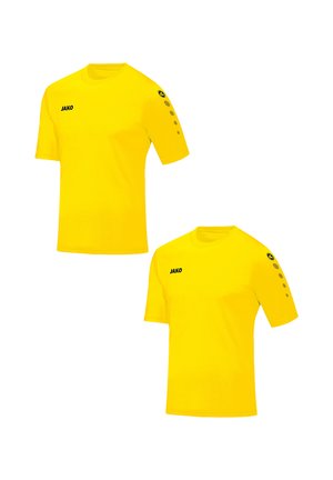 2 PACK KURZARM RUNDHALS  - Print T-shirt - gelb