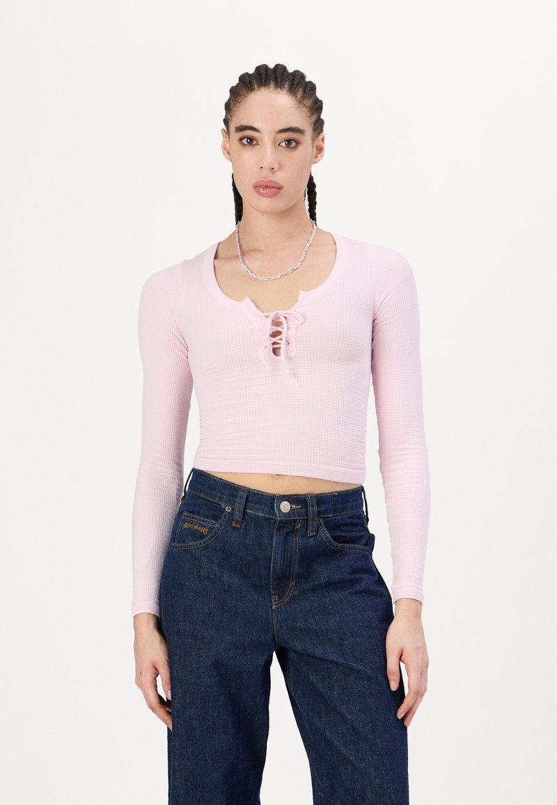 BDG Urban Outfitters KNOCKOUT BABY - Hosszú ujjú felső - light pink