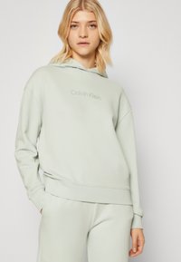 Calvin Klein HERO LOGO HOODIE - Felpa - morning frost