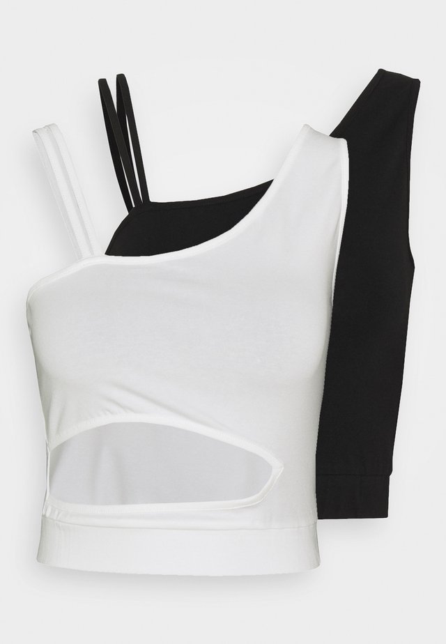 CROPPED CUTOUT 2 PACK - Débardeur - black/white