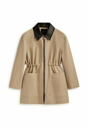 WITH CONTRAST COLLAR - Parka - beige