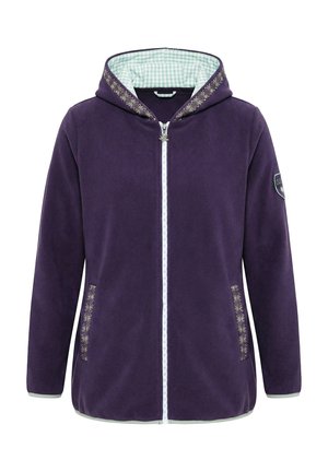 Ulla Popken, HOODED FLEECE ZIP-UP JACKET - Fleecejakke - iris