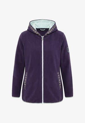 Ulla Popken, HOODED FLEECE ZIP-UP JACKET - Forro polar - iris