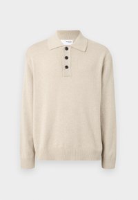 SLHJAKOB RELAXED - Tops ar garām piedurknēm - oatmeal melange