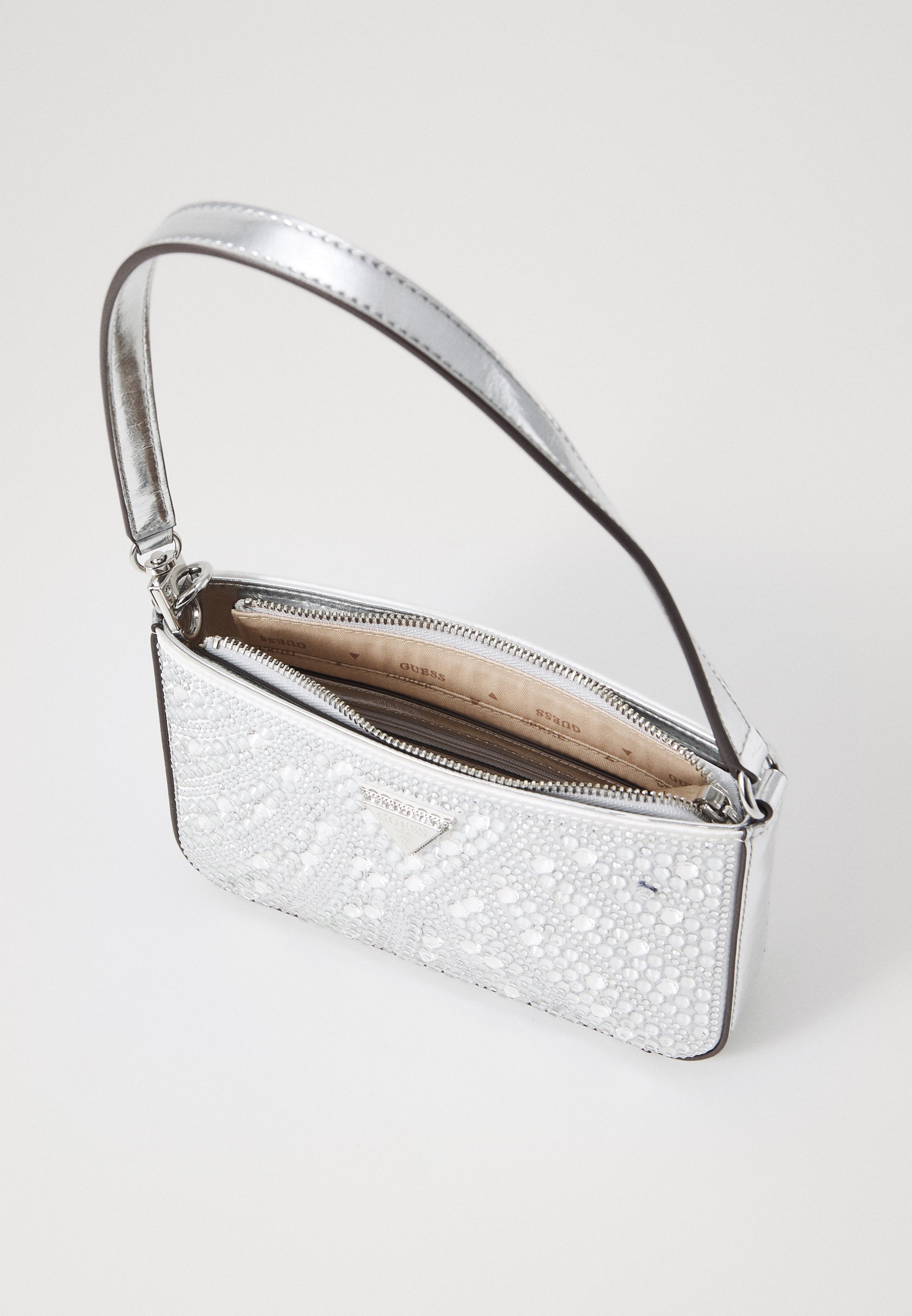 Guess BEAUVOIR MINI TOP ZIP - Handbag - silver-coloured - Zalando