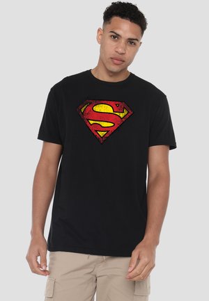 Cotton Soul, SUPERMAN/DESTROYED SUPES LOGO - Print T-shirt - black