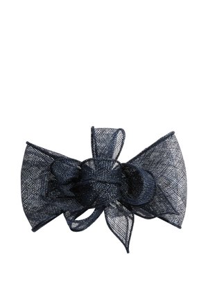 Čierna mašľa z sieťoviny s viacerými slučkami a textúrovaným, priesvitným vzhľadom na bielom pozadí.