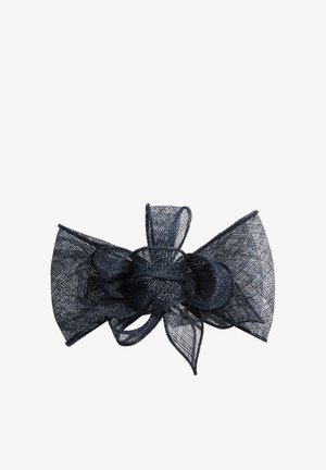 Čierna mašľa z sieťoviny s viacerými slučkami a textúrovaným, priesvitným vzhľadom na bielom pozadí.