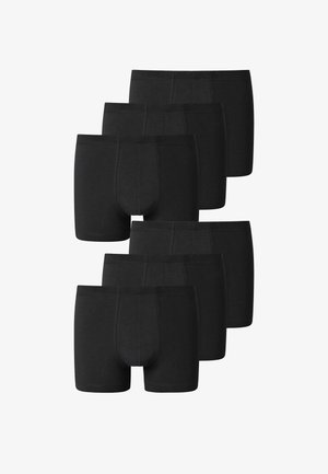 Schwarze Baumwoll-Boxershorts im Sechserpack, mit enger Passform, elastischem Bund und ohne sichtbare Logos oder Muster.