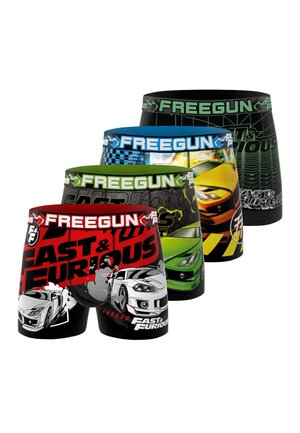 4 PACK PRINTED FAST AND FURIOUS - Boxers - rouge gris vert noir jaune bleu