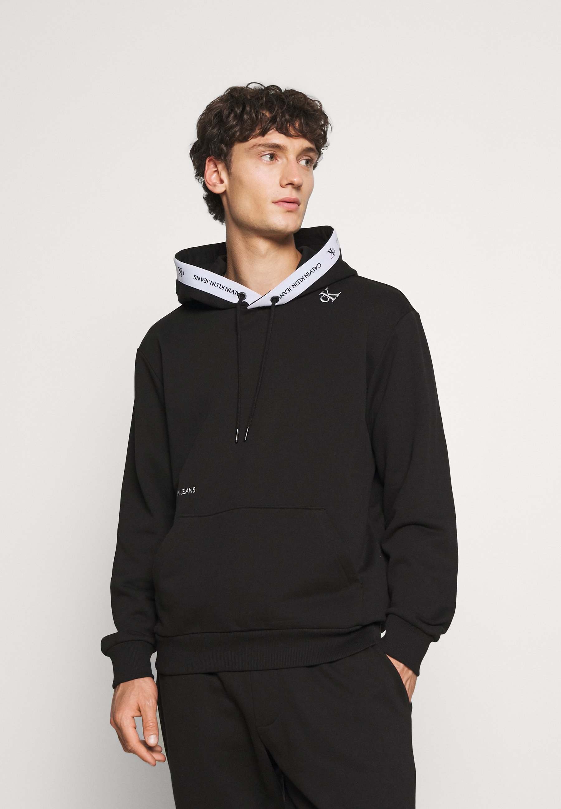 Calvin Klein Jeans TAPE HOODIE - Sudadera - black/negro - Zalando.es